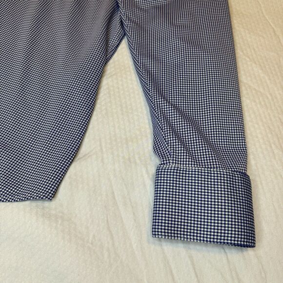 MIZZEN + MAIN Spinnaker Button Long Sleeve Shirt Standard Fit Blue Check Men XL - Picture 4 of 10